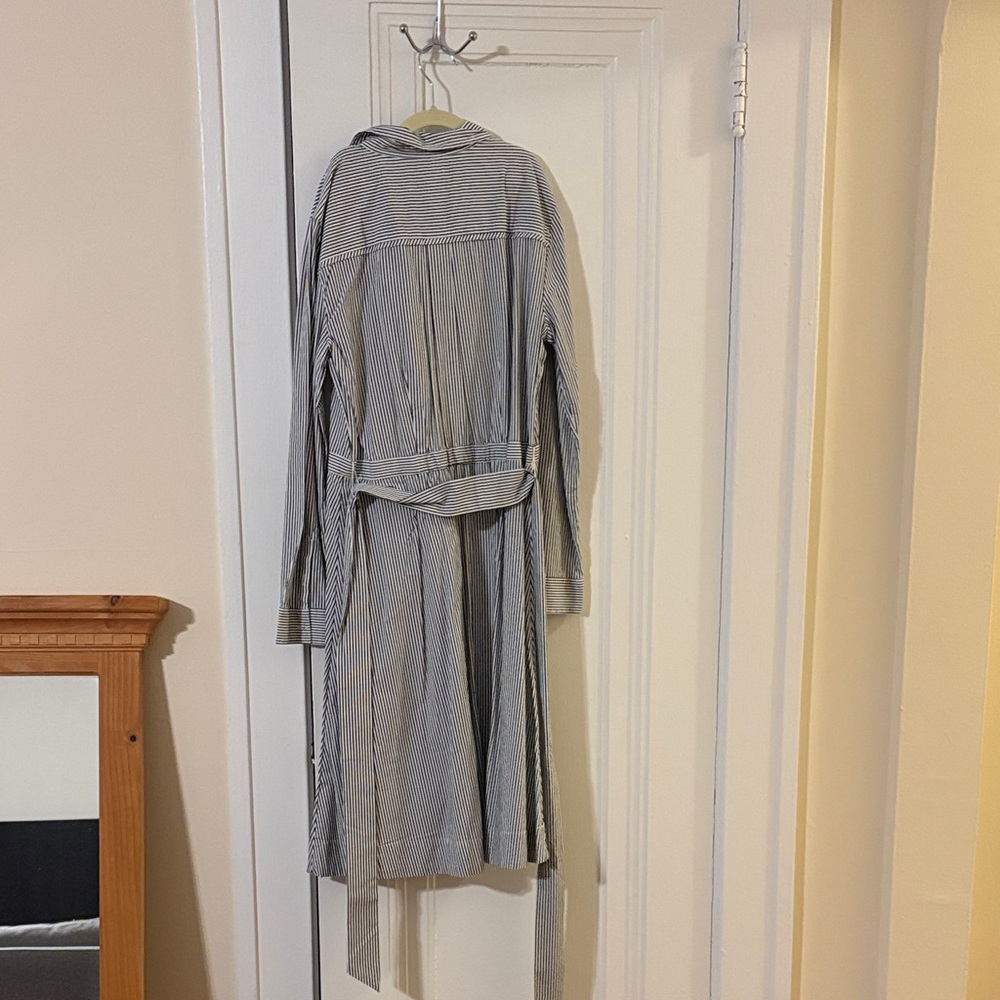NWT J.Crew Factory Tie-waist shirt-dress in organic cotton poplin - Picture 5 of 5